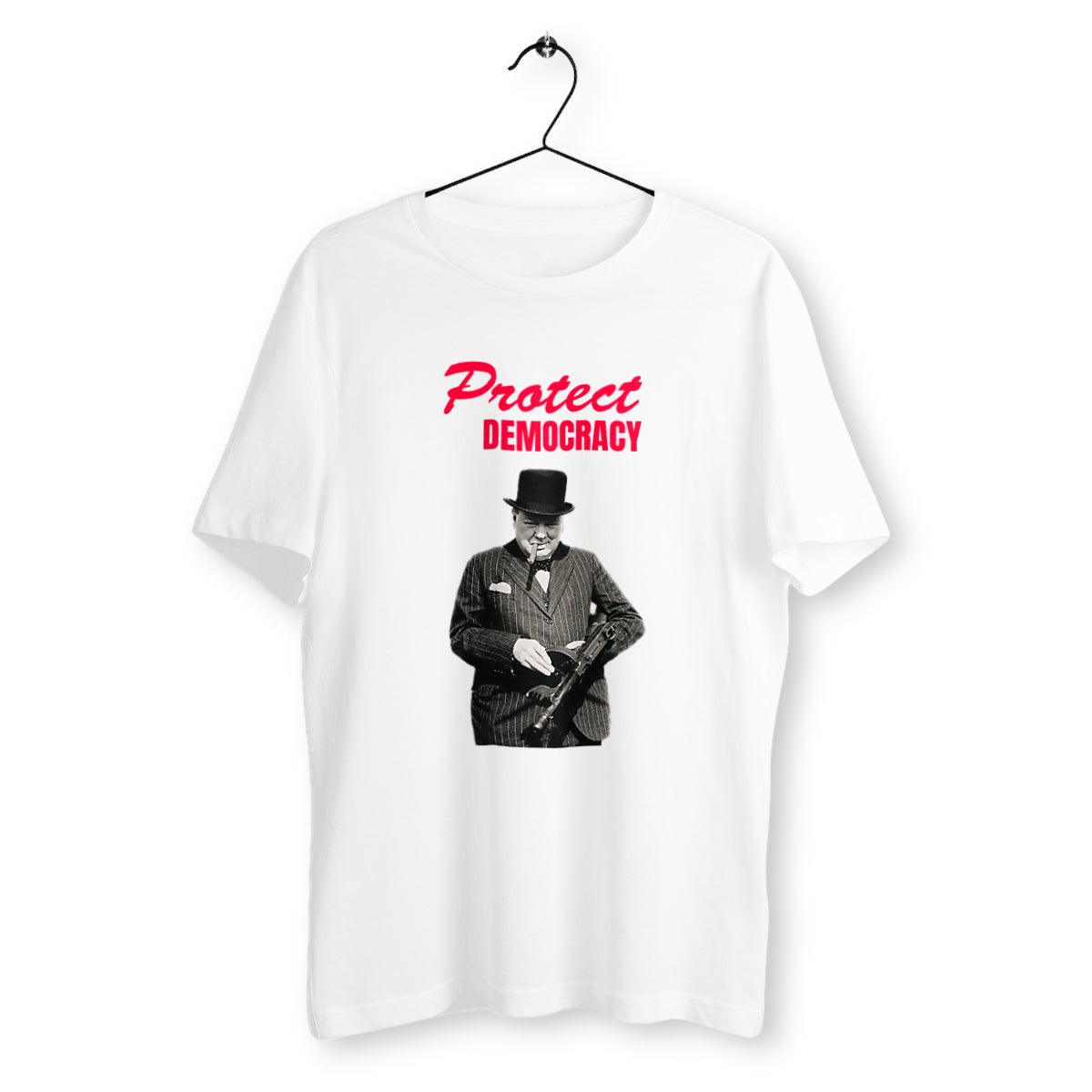 Organic Classic T-Shirt – "Protect Democracy" Churchill Graphic - Urban Lab.Eco