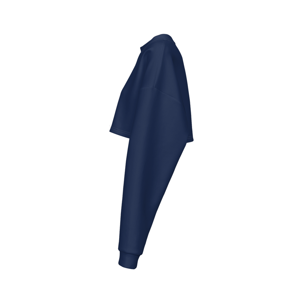 Terra Flow Crop Sweatshirt in Navy | Sustainable Comfort - Urban Lab.Eco