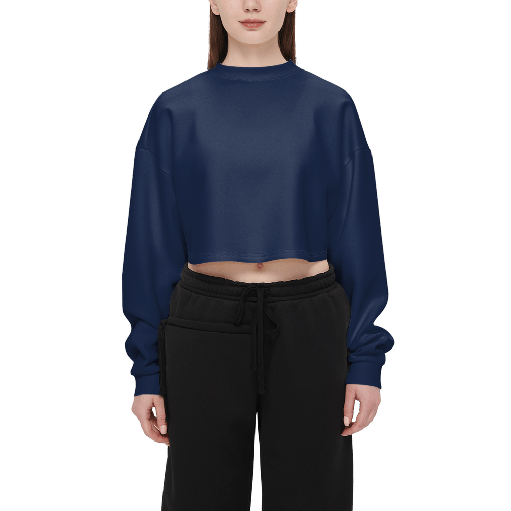 Terra Flow Crop Sweatshirt in Navy | Sustainable Comfort - Urban Lab.Eco