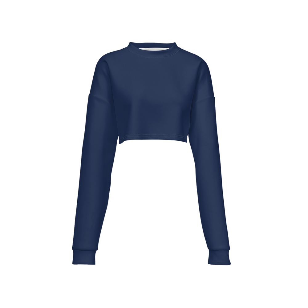 Terra Flow Crop Sweatshirt in Navy | Sustainable Comfort - Urban Lab.Eco