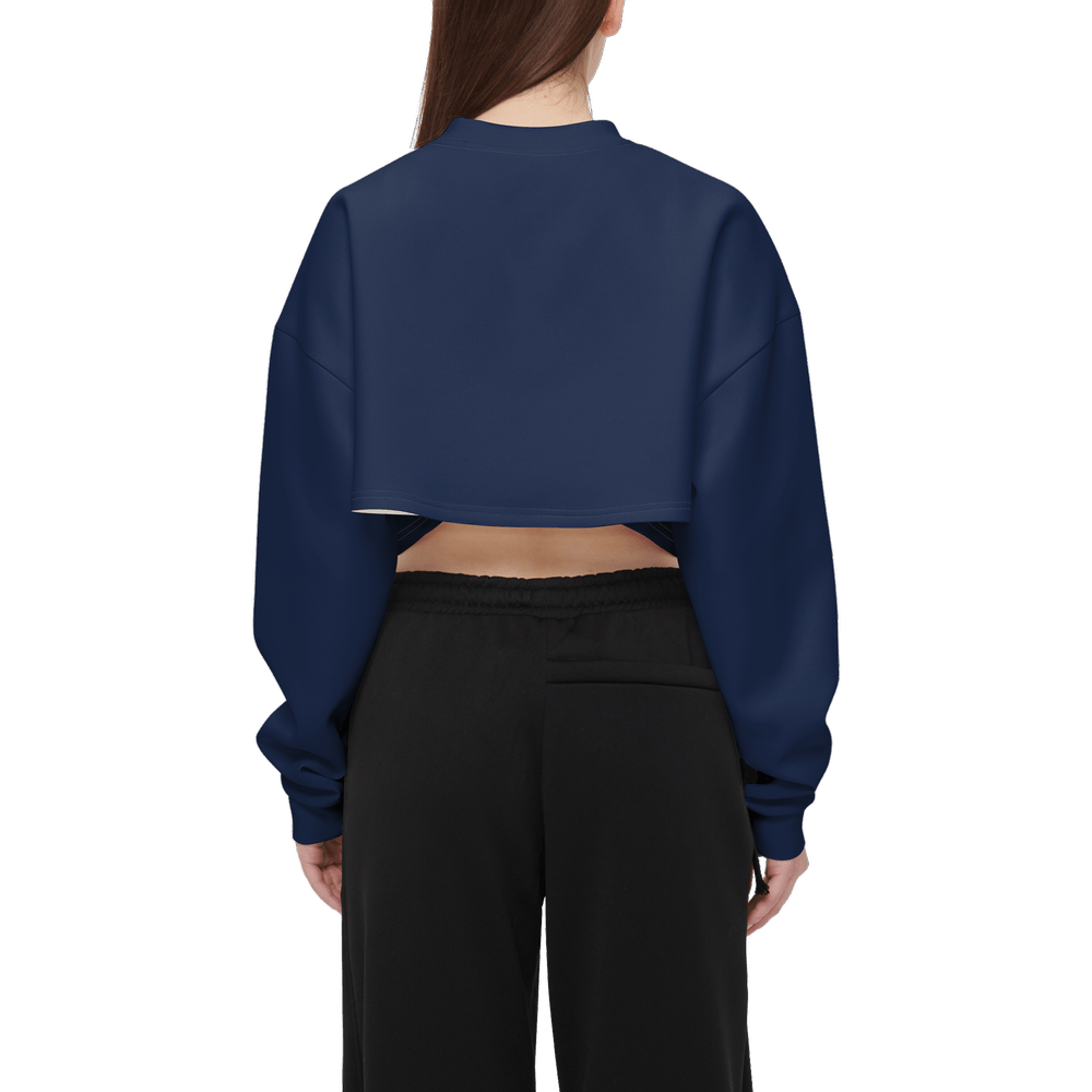 Terra Flow Crop Sweatshirt in Navy | Sustainable Comfort - Urban Lab.Eco