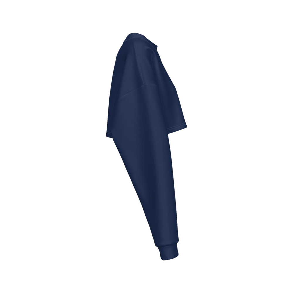 Terra Flow Crop Sweatshirt in Navy | Sustainable Comfort - Urban Lab.Eco
