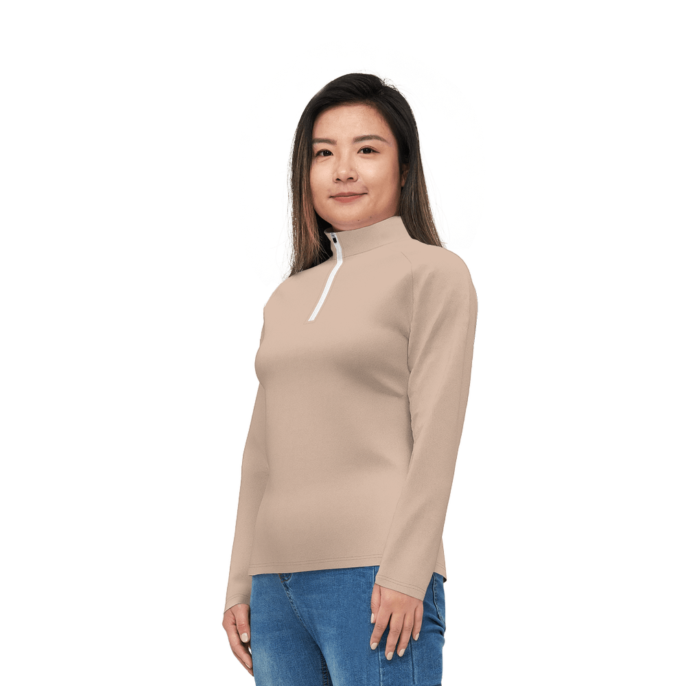 Terra Flow Quarter Zip in Clay Beige | Sustainable Luxury - Urban Lab.Eco
