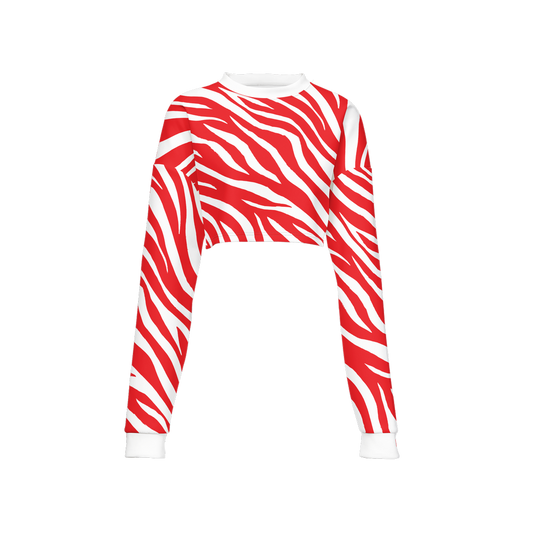 Women's Cropped Zebra Sweatshirt – Techno Scuba Knit